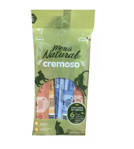 Snack Para Gato Menu Natural Cremoso x 6