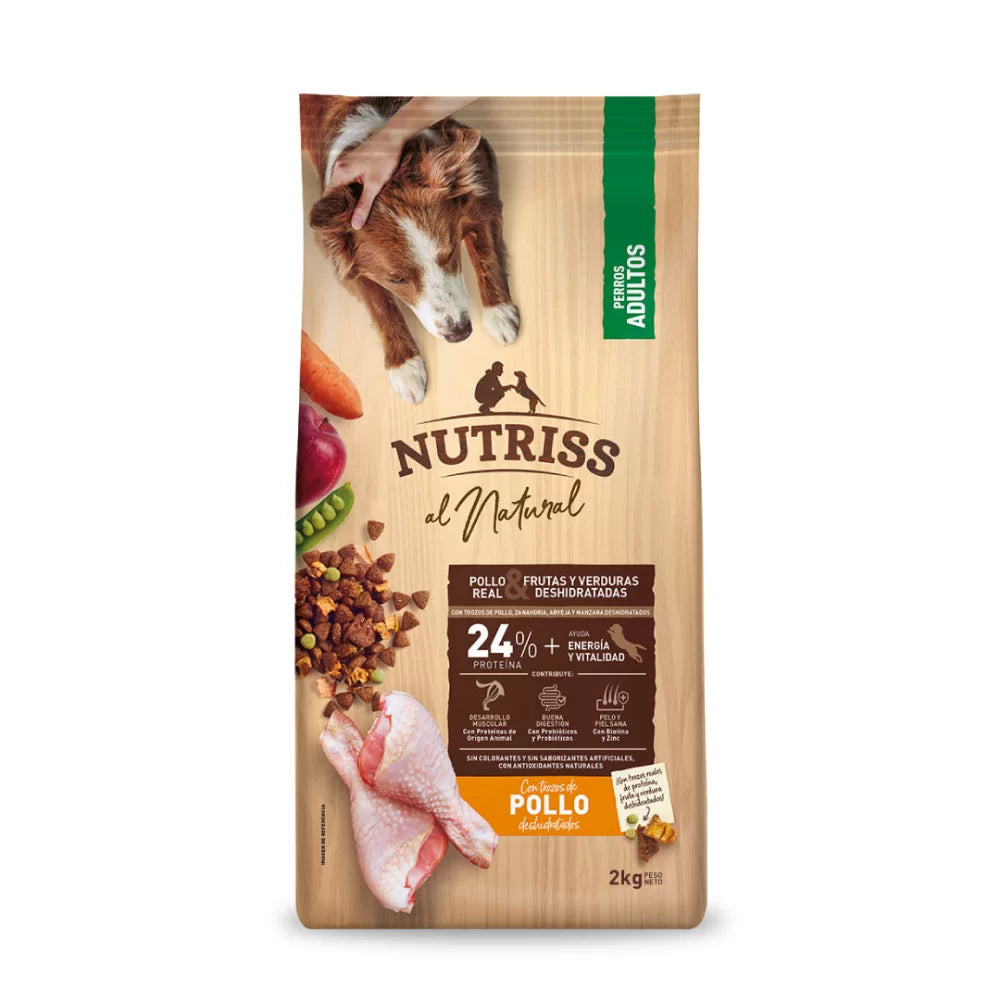 Nutriss Al Natural Perros Adultos Pollo Real-Frutas y Verduras Deshidratadas 2kg