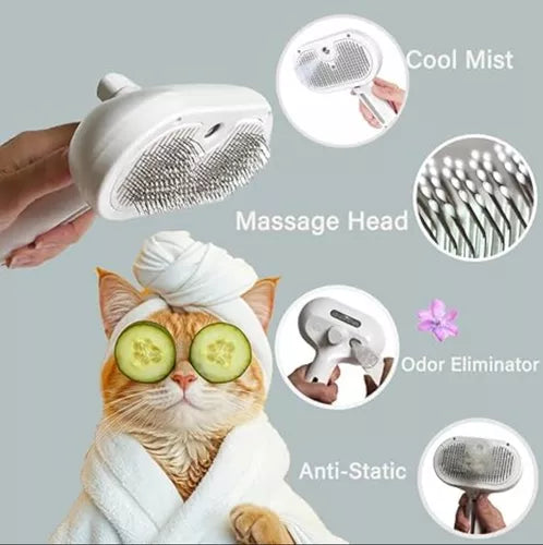 Cepillo Vapor Para Mascotas Con Luz