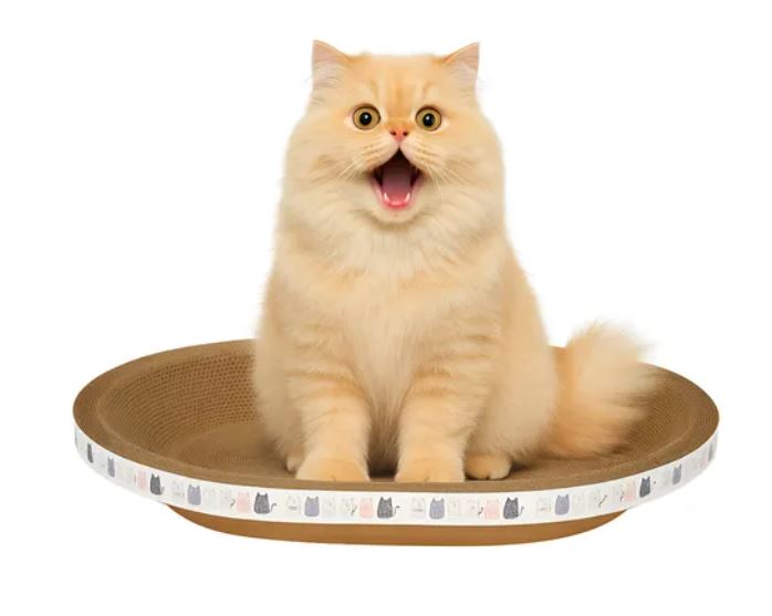 Rascador Ovalado Para Gato Carton Juguete Wuufu