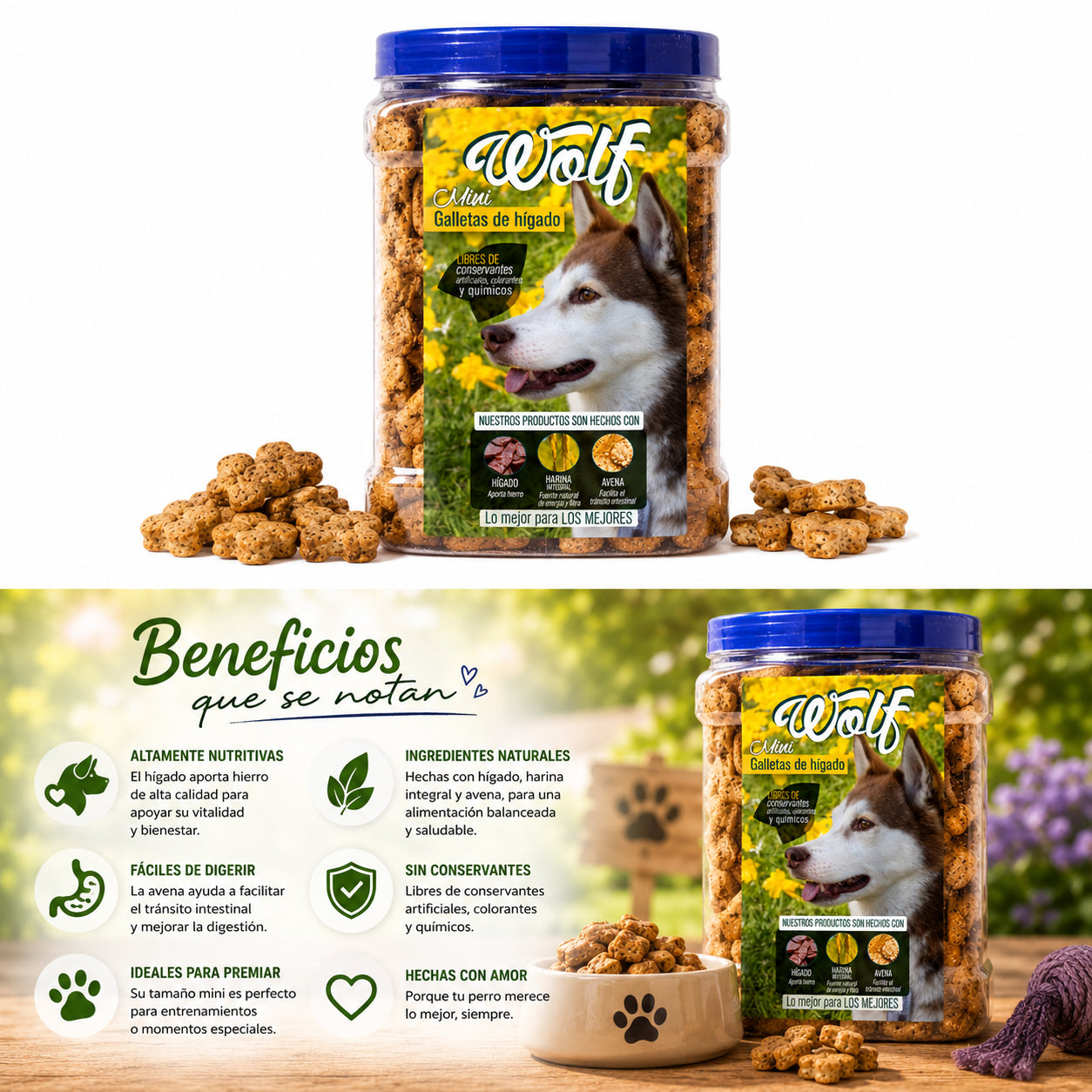 Minigalleta De Hígado Wolf 1000 Gr