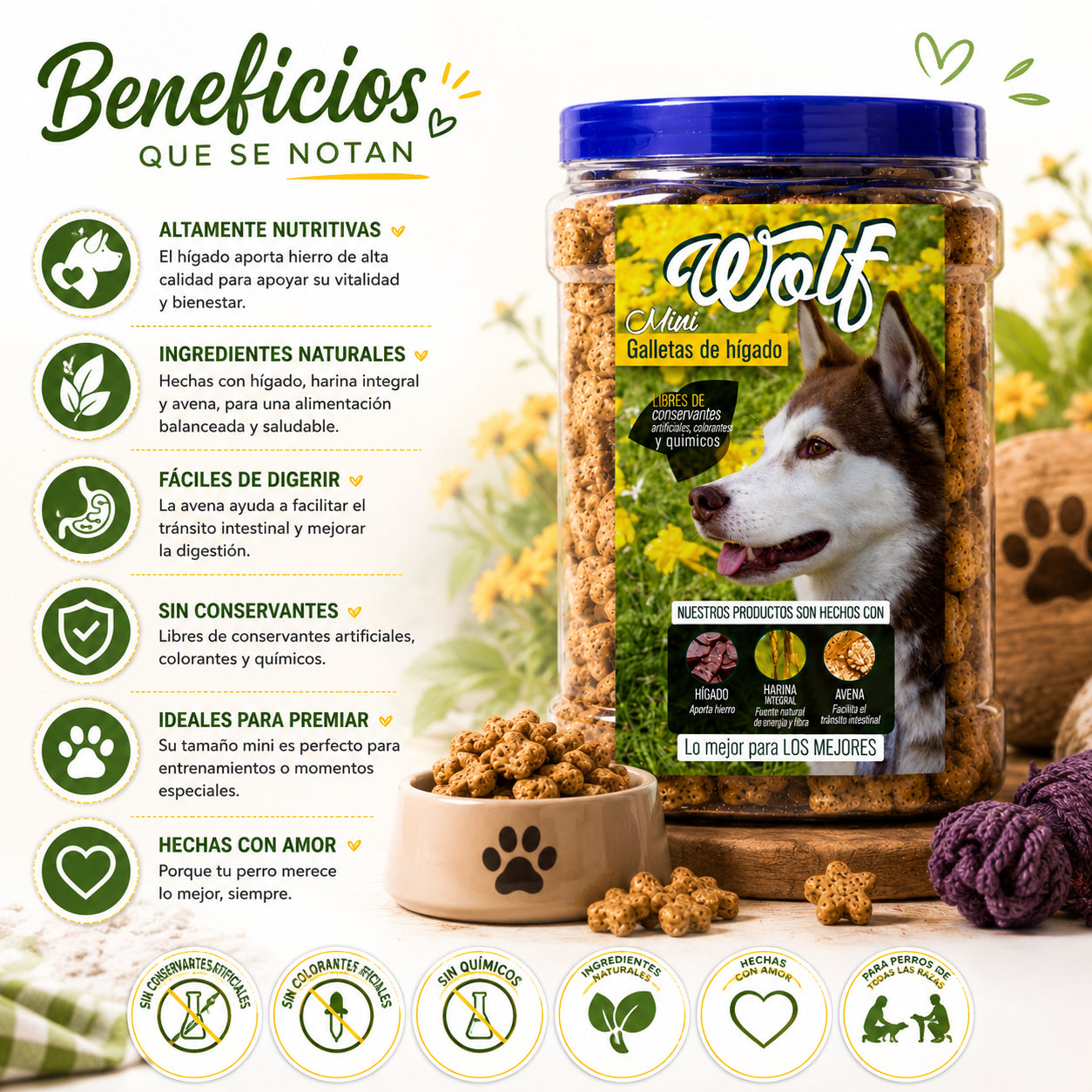 Minigalleta De Hígado Wolf 1000 Gr