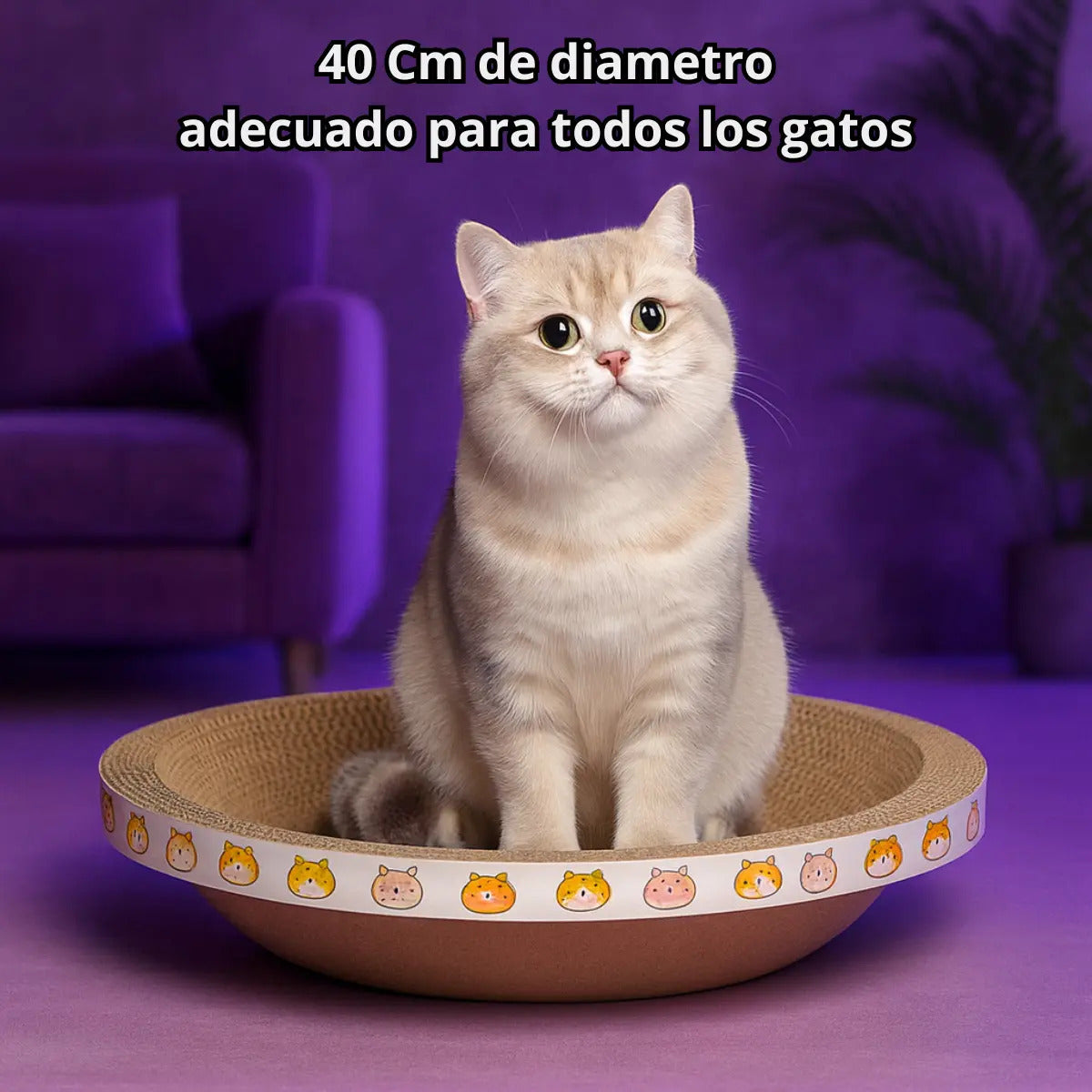 Rascador Para Gatos De Cartón Corrugado Circular Wuufu 42 Cm Circular