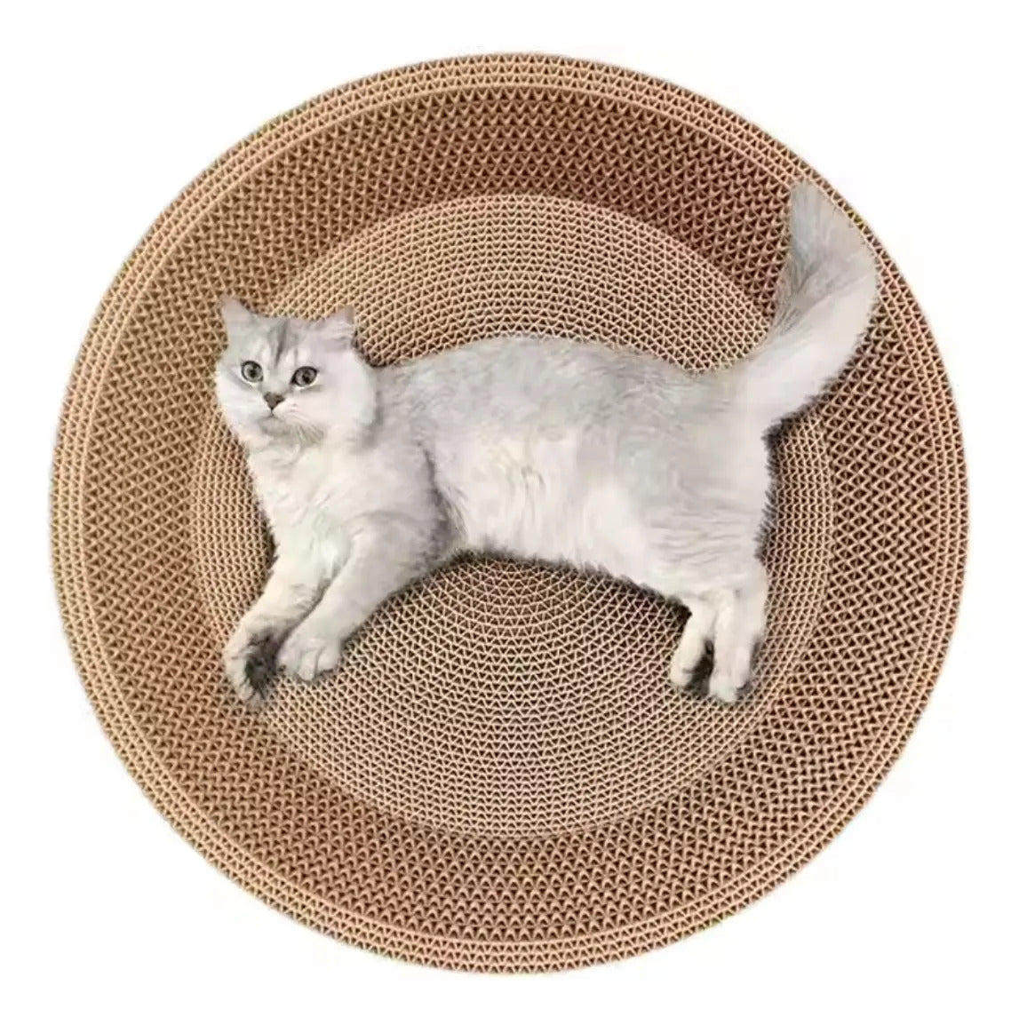 Rascador Para Gatos De Cartón Corrugado Circular Wuufu 42 Cm Circular