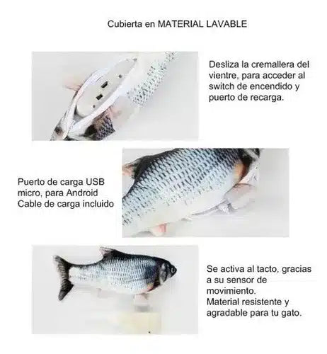 Juguete Pez con movimiento Gato Pequeño sin Motor