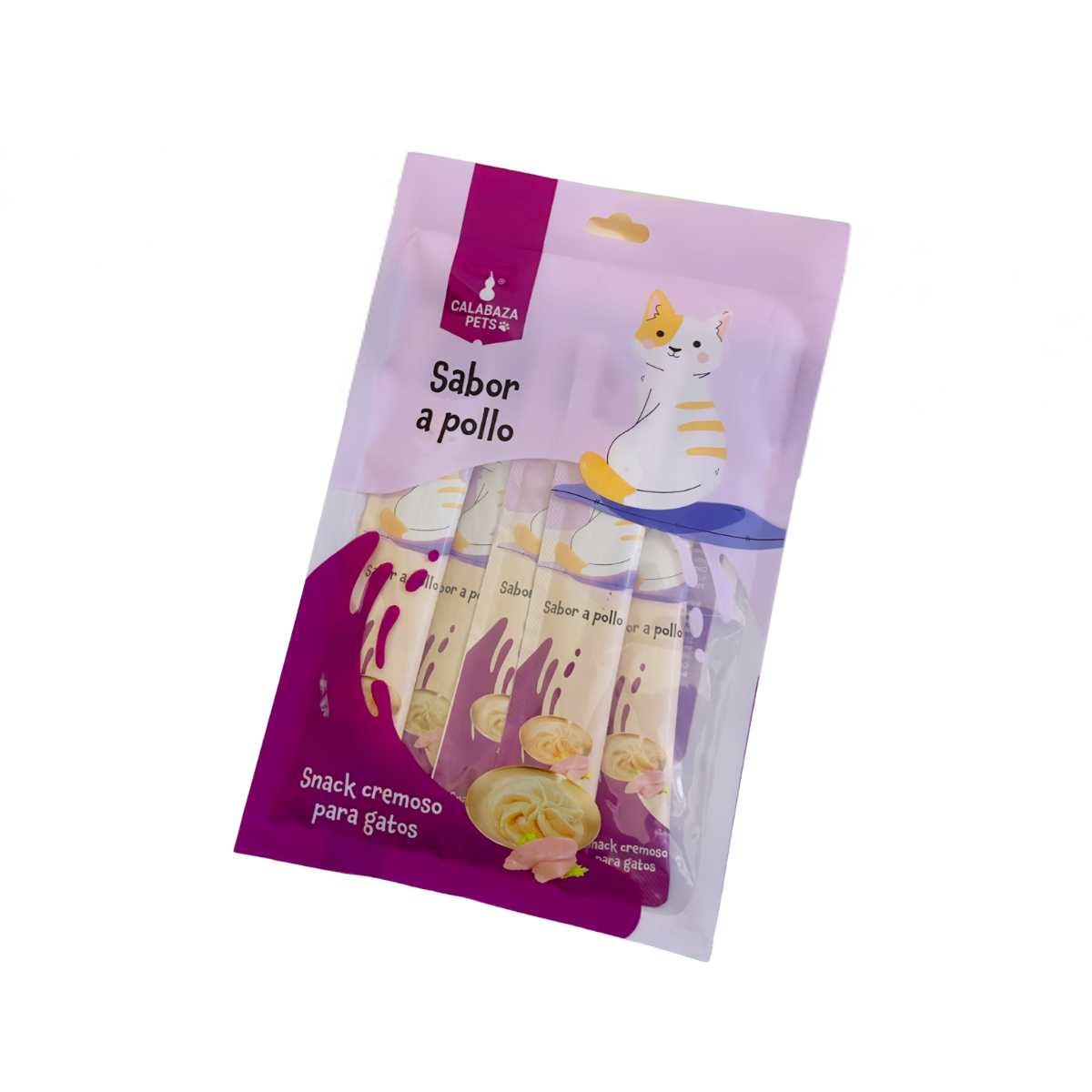 Snack Cremosos para Gato Calabaza Pets Pollo 5 Und