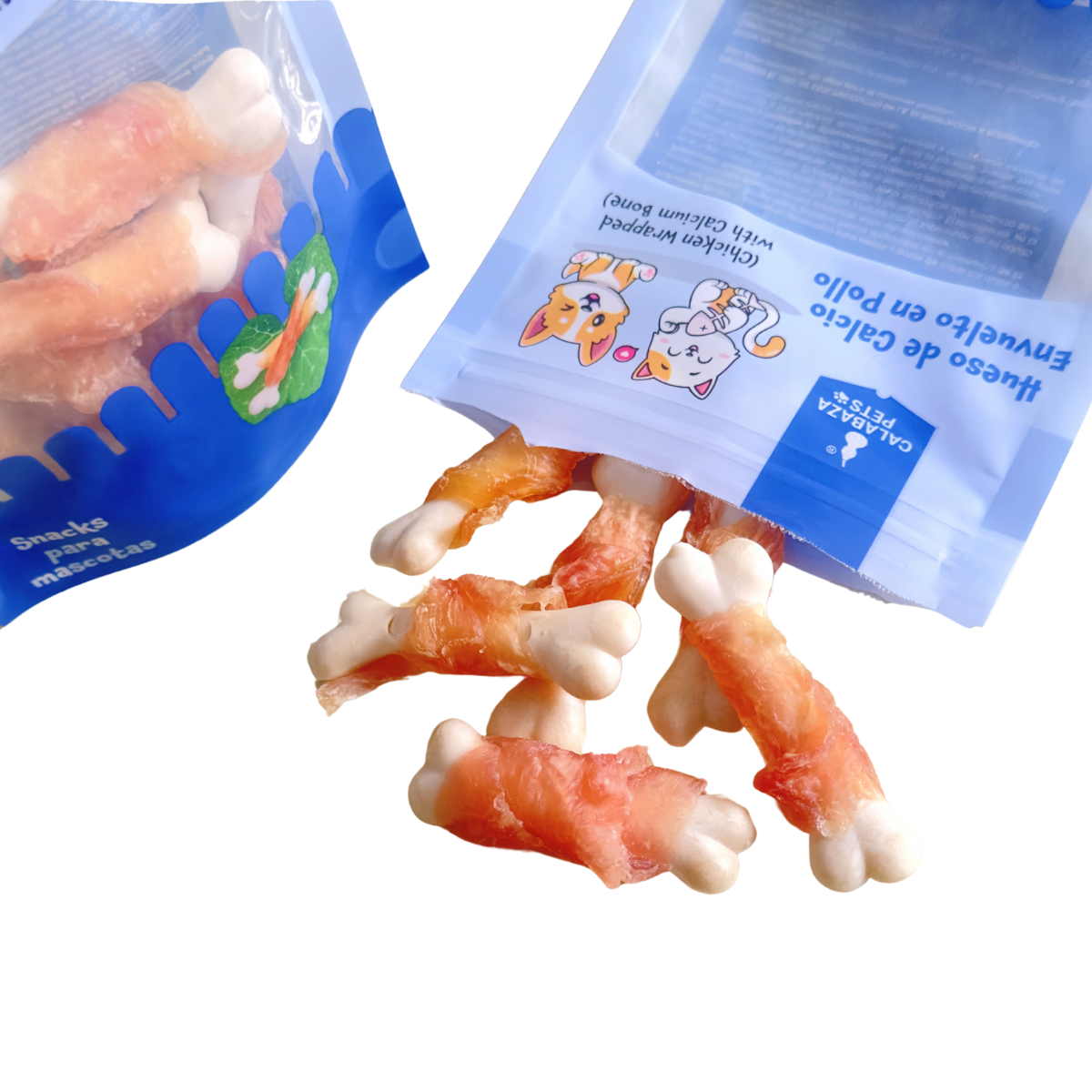 Huezo de Calcio Envuelto en Pollo Snacks para Mascotas 50g