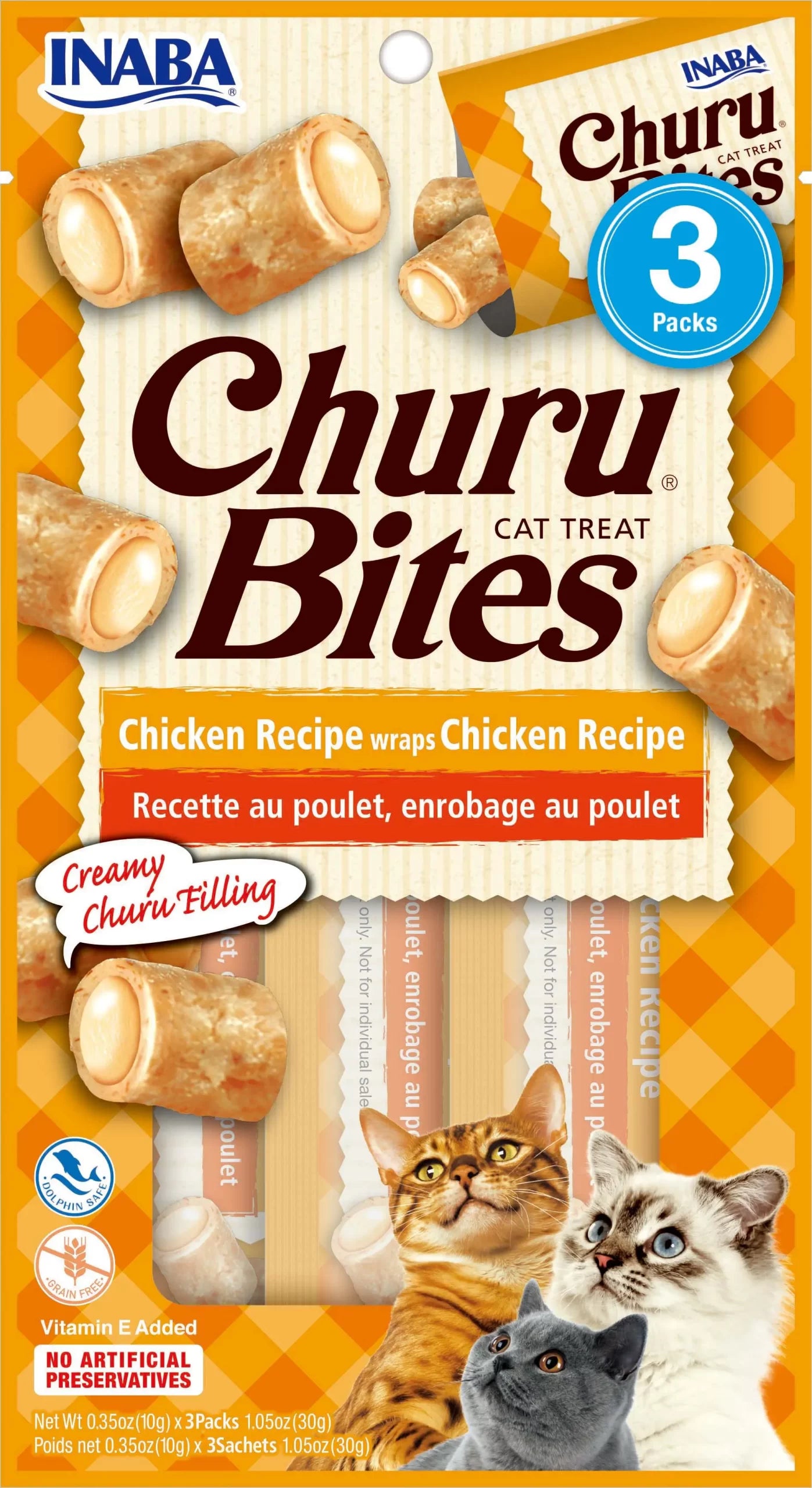 Inaba Cat Snack Churu Bites Pollo Wraps 3 Piezas - Pollo 30 Gr