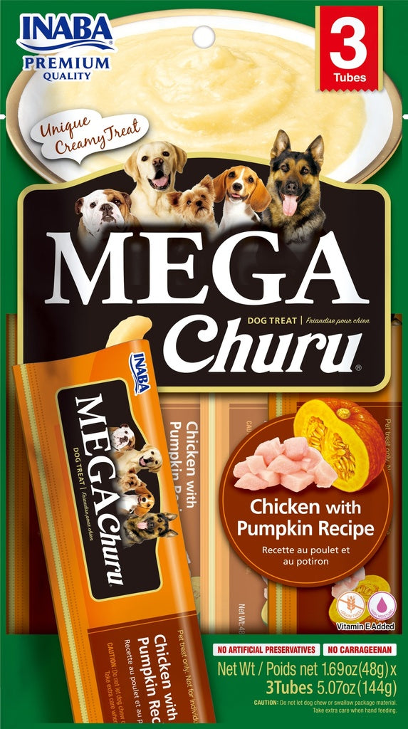 Inaba Dog Snack Mega Churu 3 Piezas - Pollo Y Calabaza 144 Gr