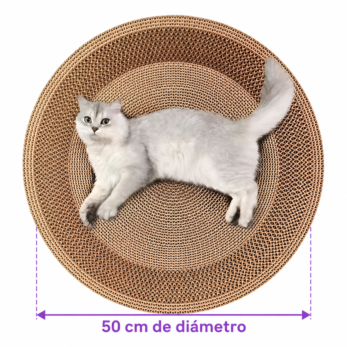 Rascador Circular de Cartón para Gato Wuufu 50 cm